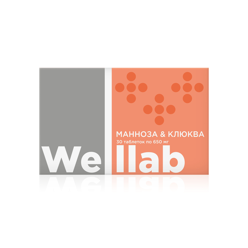 БАД Welllab с маннозой и клюквой для при цистите, 30 таблеток