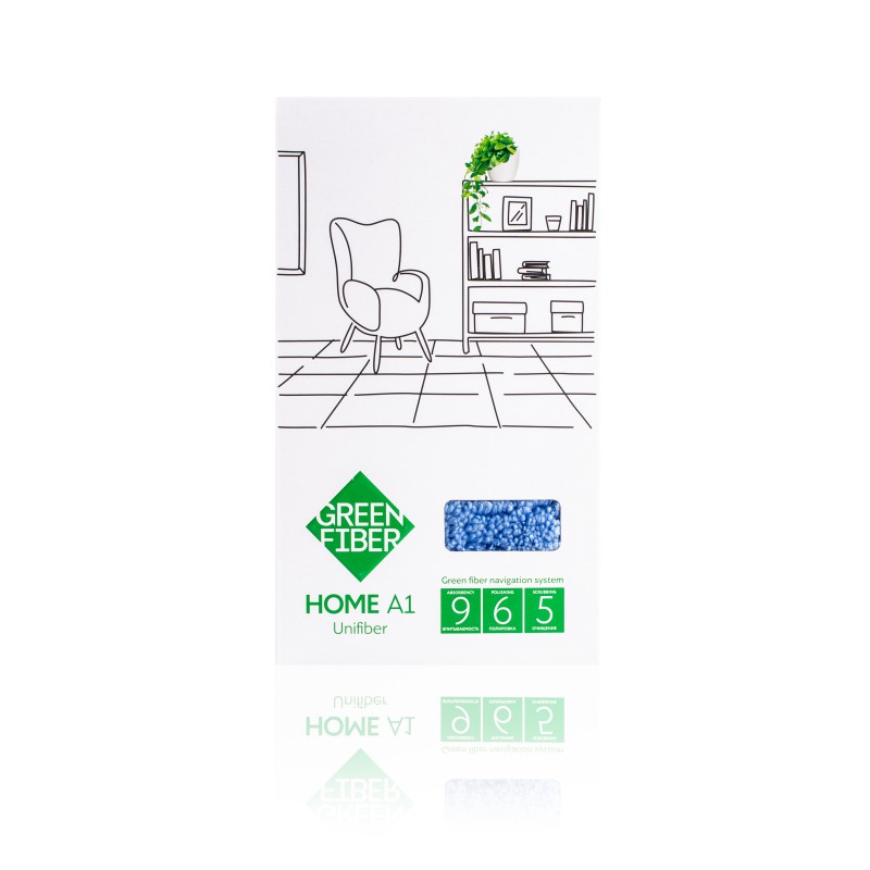 Универсальный файбер для уборки Green Fiber HOME A1, голубой