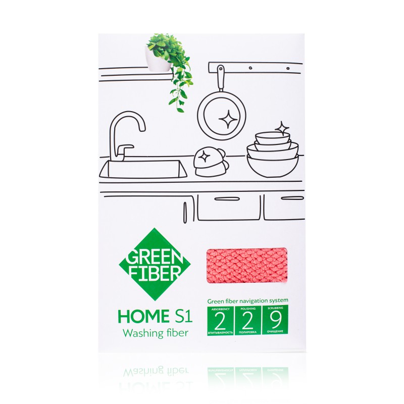 Коралловый файбер для посуды Green Fiber HOME S1