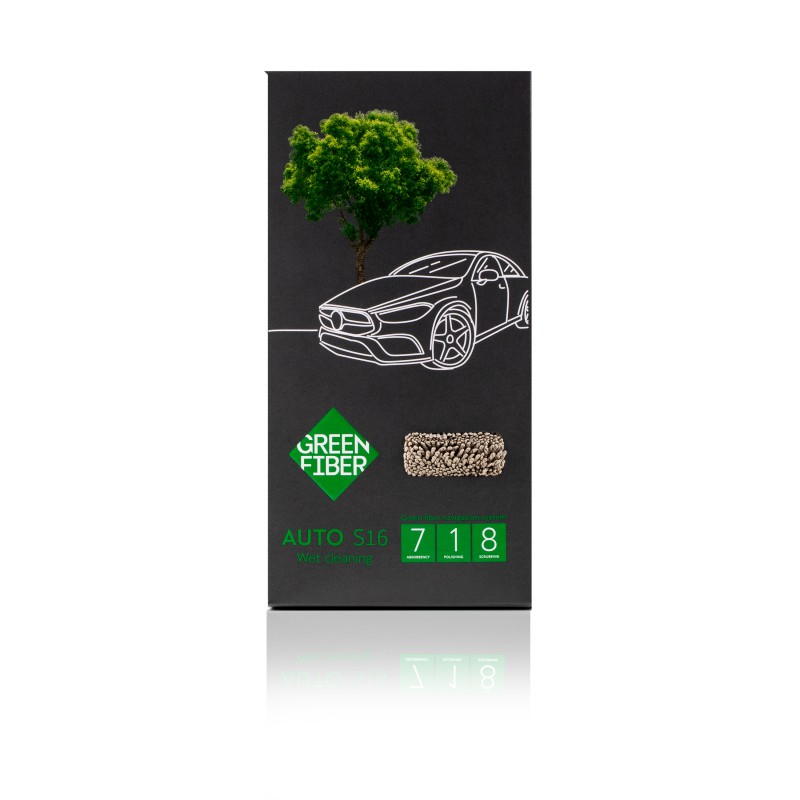 Файбер для влажной уборки авто — автополотенце Green Fiber AUTO S16, серое