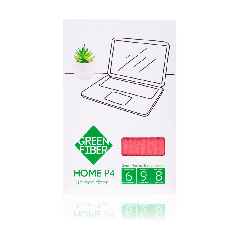 Салфетка из микроволокна Green Fiber для очистки экранов, серый/коралловый