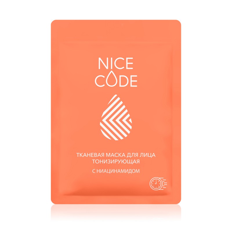 Маска для лица тканевая с ниацинамидом NICE CODE, 24 мл