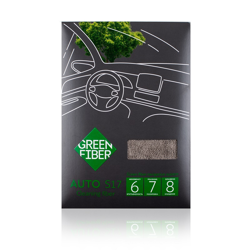Серый файбер Green Fiber для уборки салона AUTO S17
