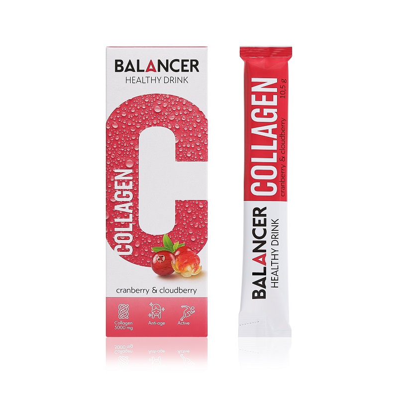 Напиток с коллагеном Balancer Collagen, вкус «Клюква - морошка», 10 стиков