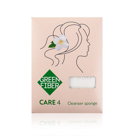 Спонж Green Fiber CARE 4 для снятия макияжа