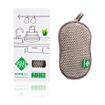 Уникальная губка для посуды без применения бытовой химии  Green Fiber HOME S15, серая