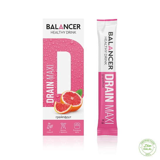 Напиток дренирующий BALANCER DRAIN MAXI, вкус «Грейпфрут», 10 стиков