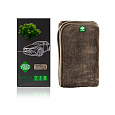 Файбер для влажной уборки авто — автополотенце Green Fiber AUTO S16, серое