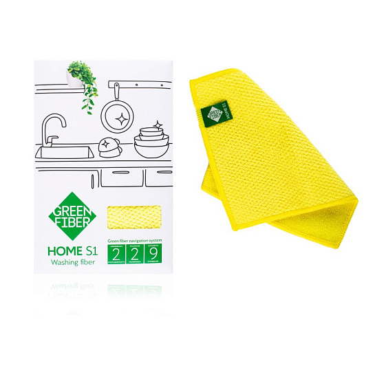 Желтый файбер для посуды Green Fiber HOME S1