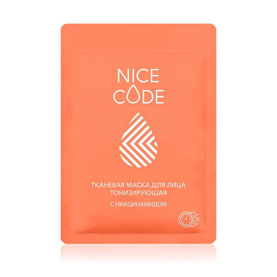 Маска для лица тканевая с ниацинамидом NICE CODE, 24 мл