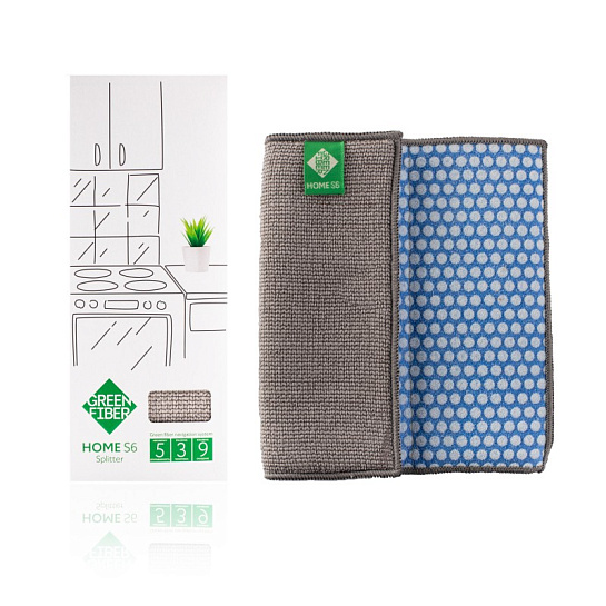 Двухсторонний впитывающий спонж Сплиттер HOME S5, серый