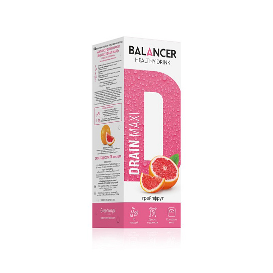 Напиток дренирующий BALANCER DRAIN MAXI, вкус «Грейпфрут», 10 стиков