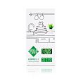 Уникальная губка для посуды без применения бытовой химии  Green Fiber HOME S15, зеленая